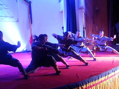 少林延鲁武术学校在不丹演出现场