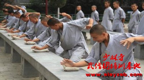 嵩山少林文武学校练功场一角
