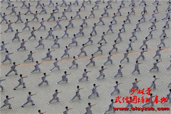 少林武术学校练习正宗少林功夫的学生