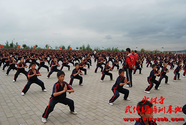 嵩山少林武校一起习武的学生 嵩山少林武校一起习武的学生