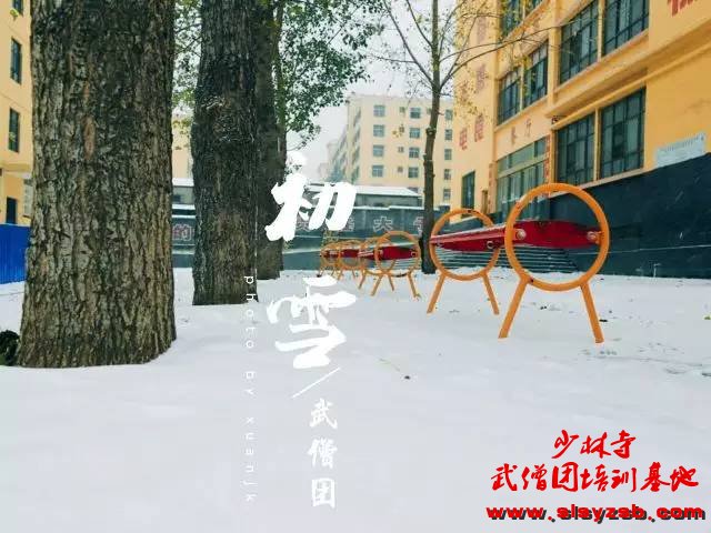 校园 | 延鲁武校第一场雪景明信片，快快收藏哦